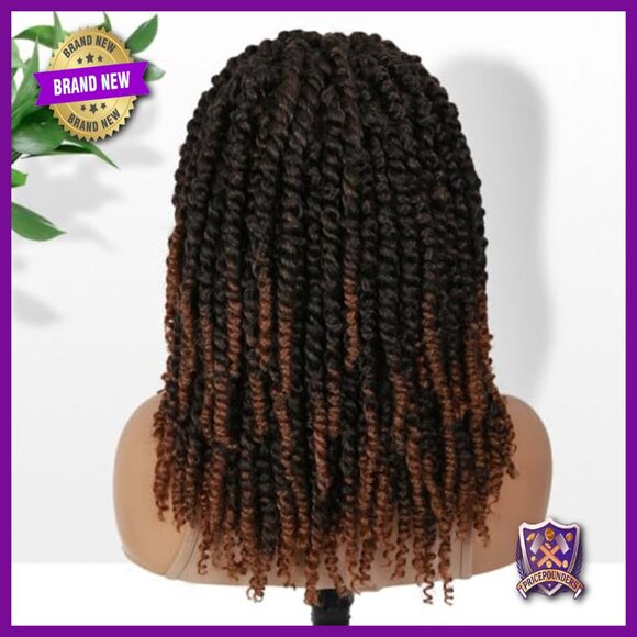Full Lace Short Passion Twist Wig Knotless Braided Synthetic Hair main image 4